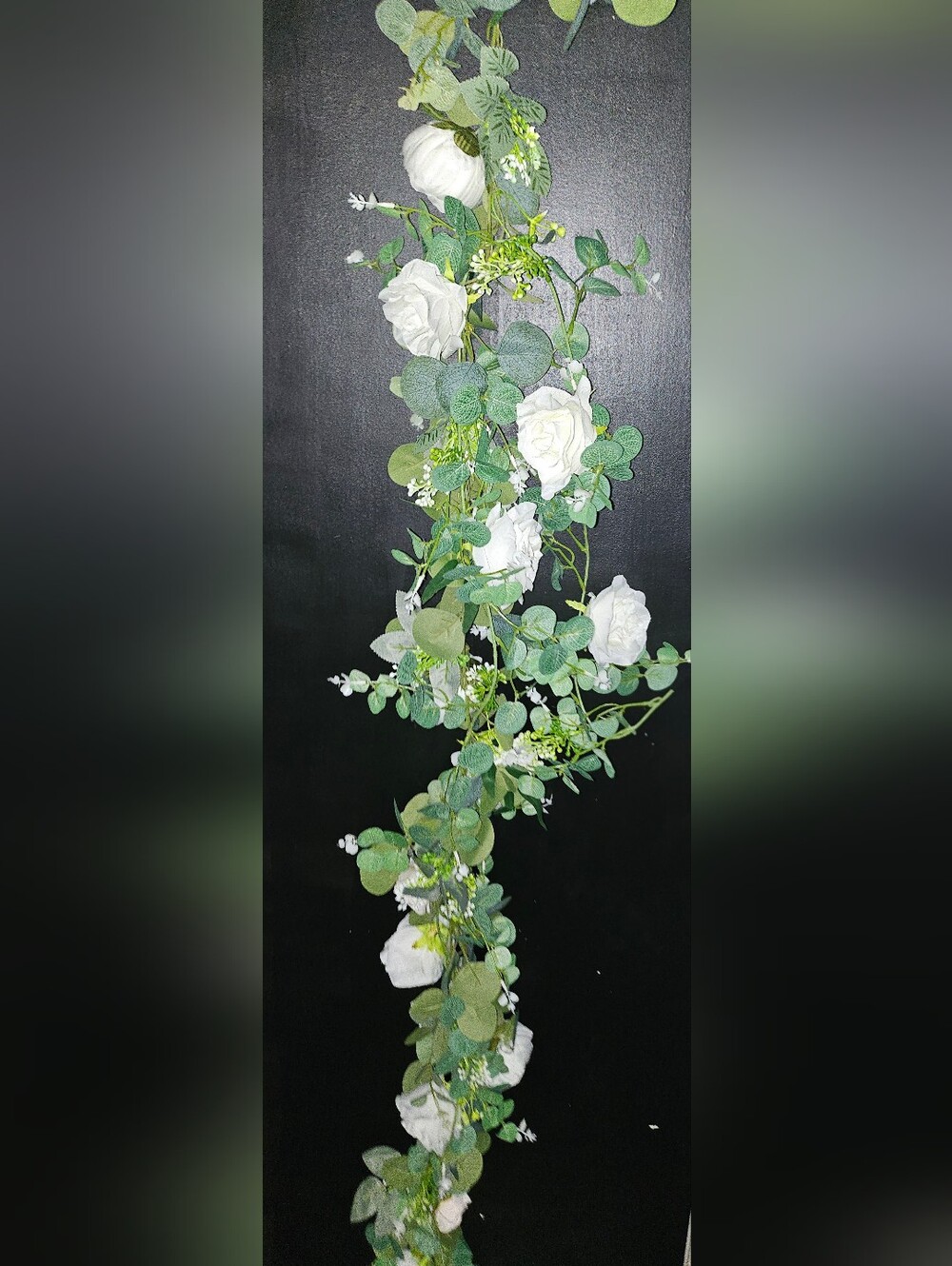 6ft. Home Accents White Rose & Green Eucalyptus Garland